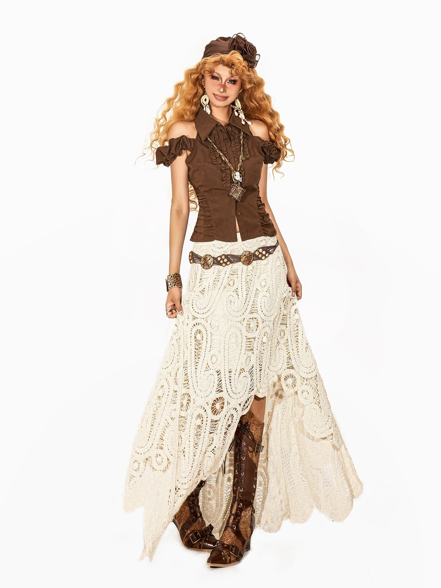 Arielink Vintage Sleeveless Waist Shirt