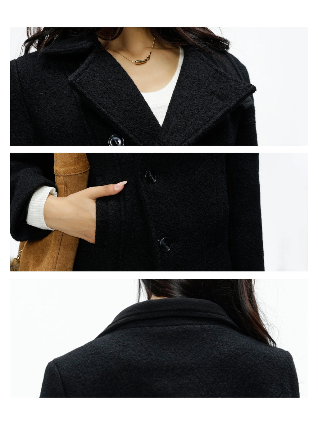 Audwyn 100 Wool Stand-Up Collar Skinny Versatile Coat