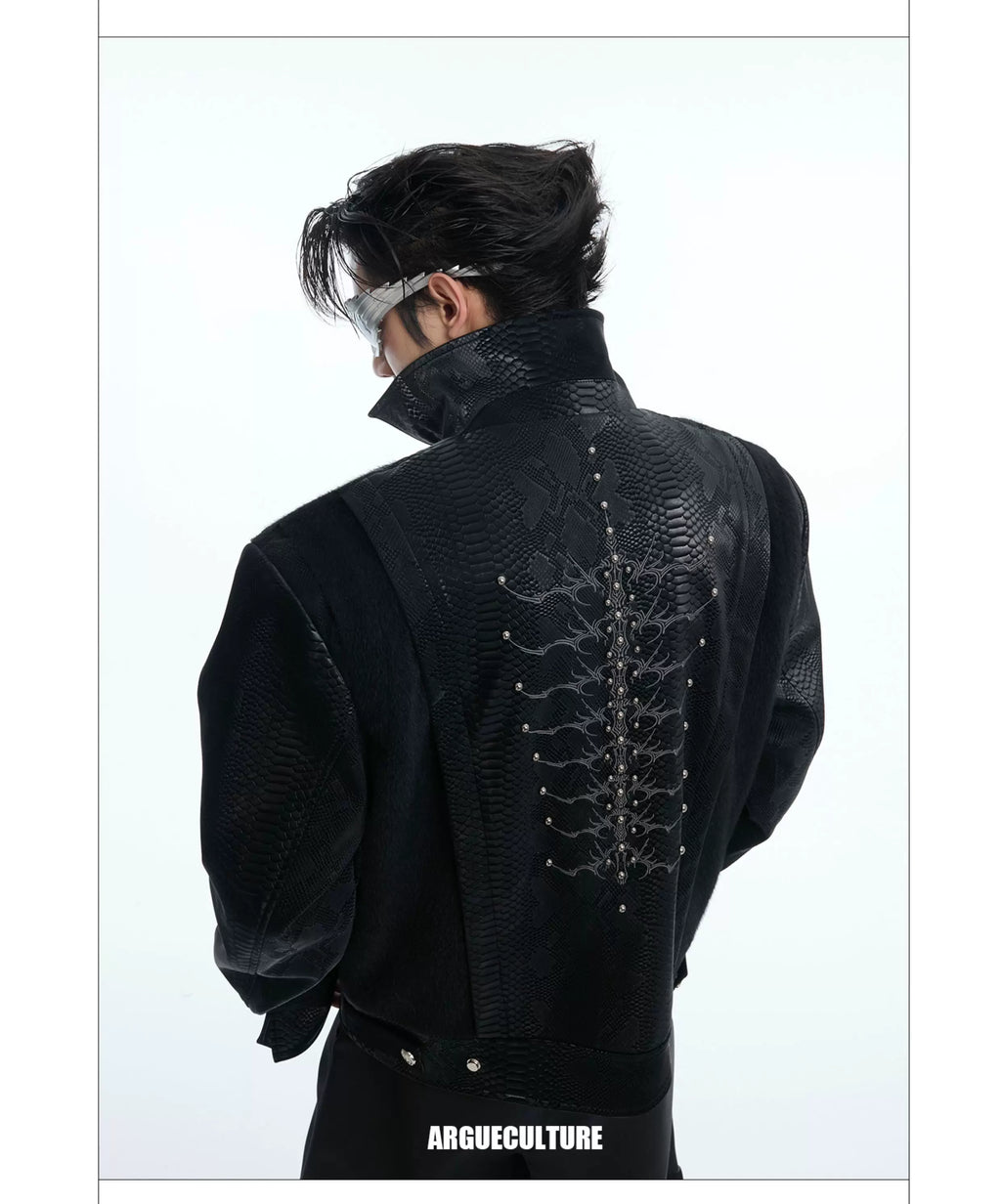 ArguECulturE Embroidered Leather Jacket