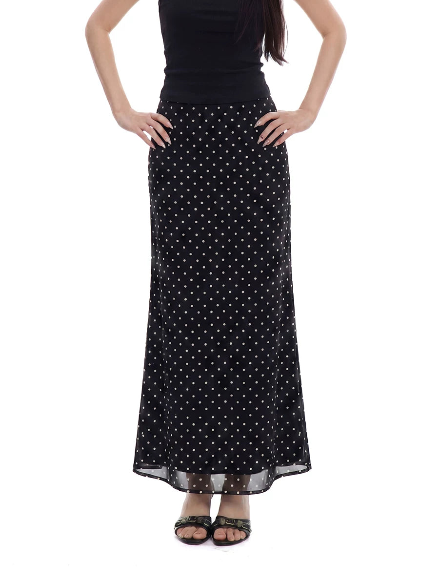WITHMIN Polka Dot Mesh Skirt