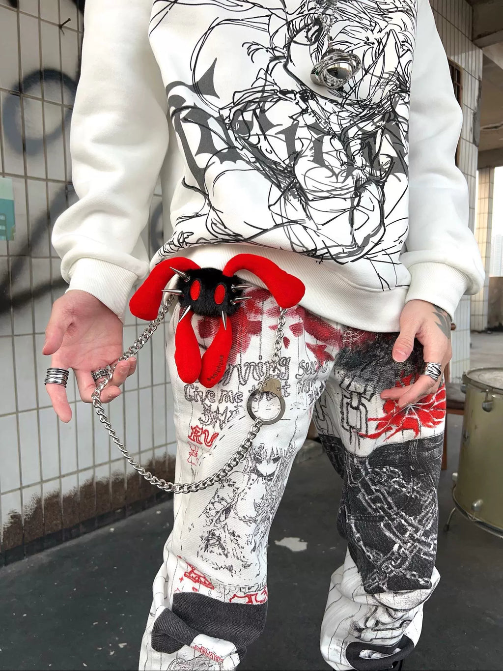 Antiphase Four-eared Rabbit Keychain Hanging Baby Pendant