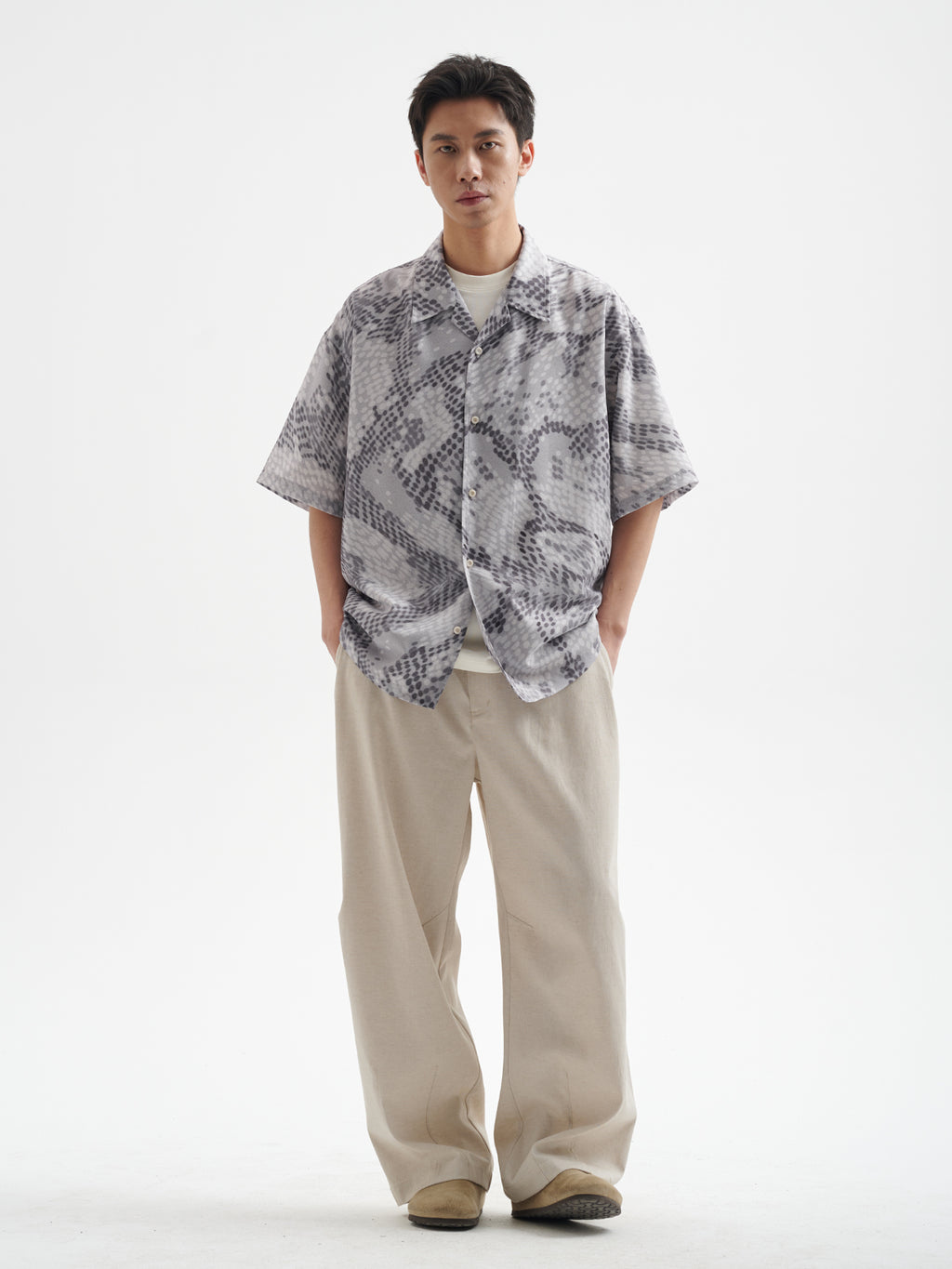 BUTTBILL 25SS Vintage Solona cotton and linen wide-leg cool Pants