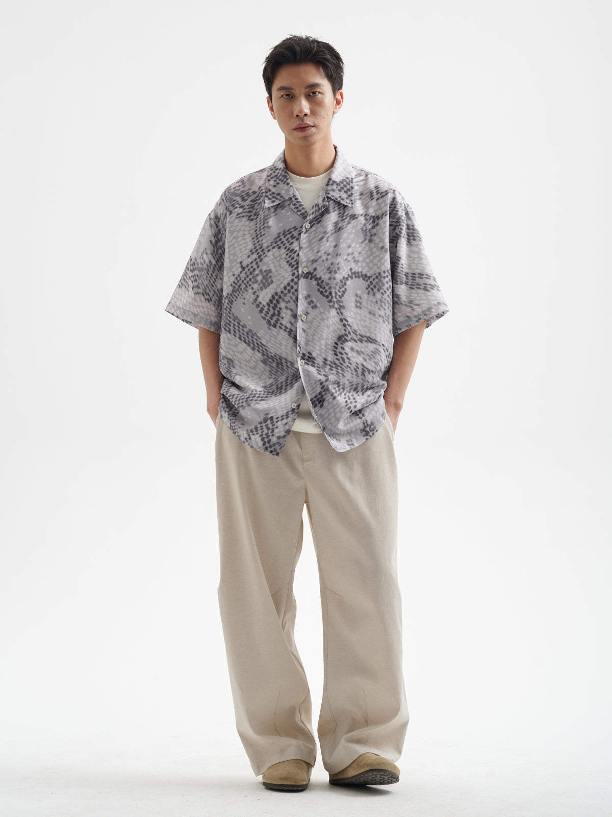 BUTTBILL 25SS Vintage Solona cotton and linen wide-leg cool Pants