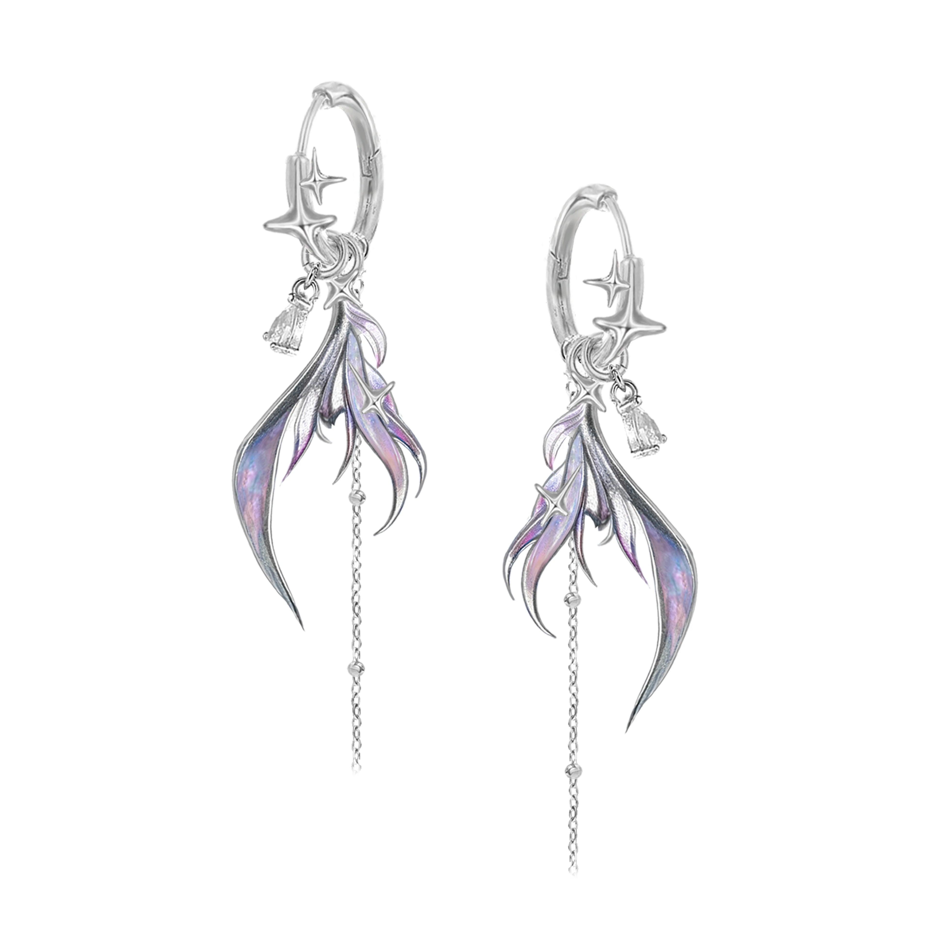 MASW Gradual Change Enamel Fishtail Earrings