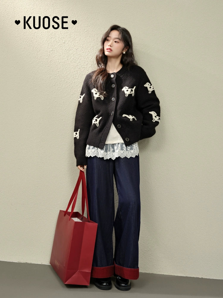 Kuose Puppy Lazy Knit Sweater
