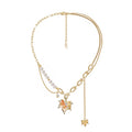 MASW Romantic Tassel Orange Maple Leaf Clavicle Chain