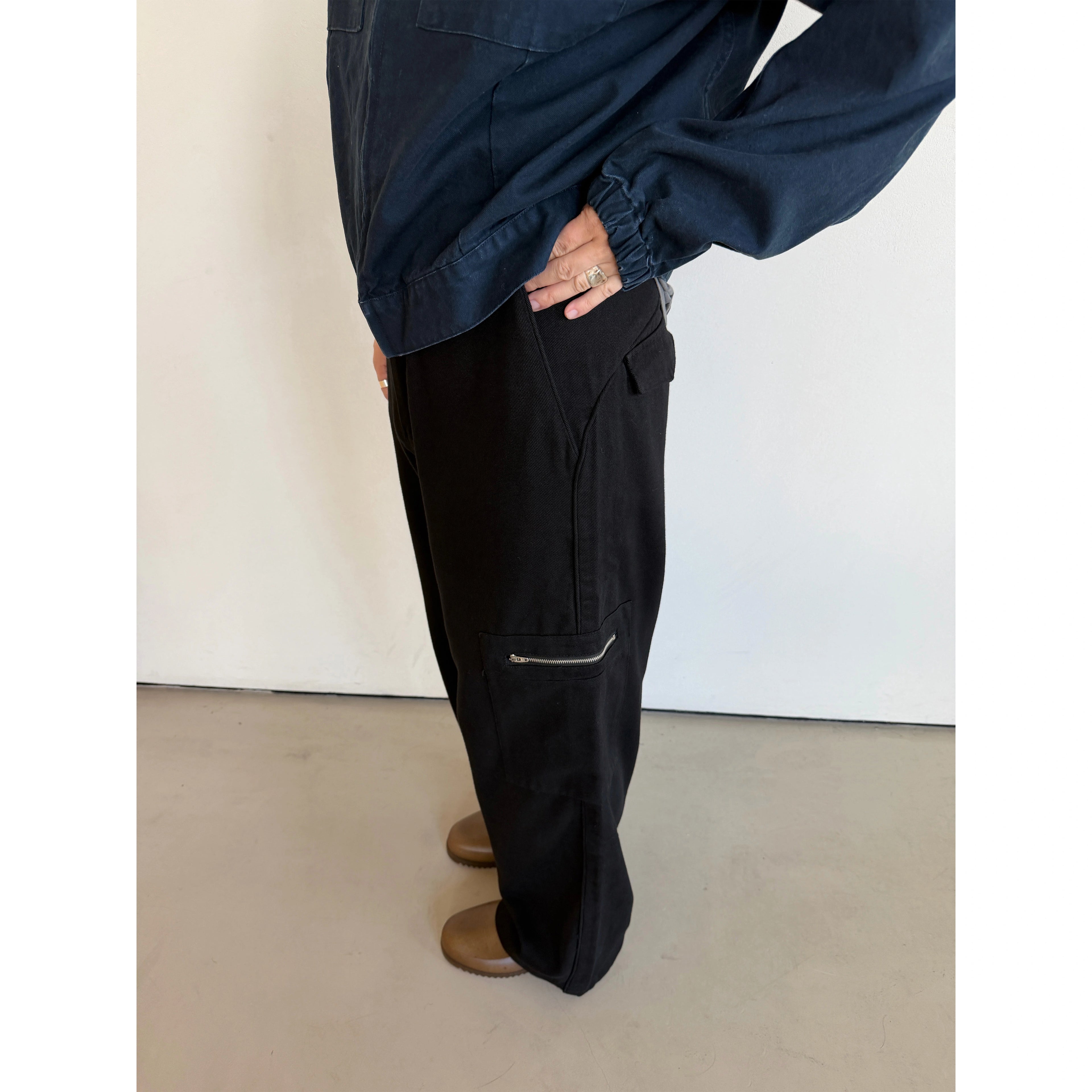Anniehall Twill Anti-Wrinkle Comfortable Zipper Overalls