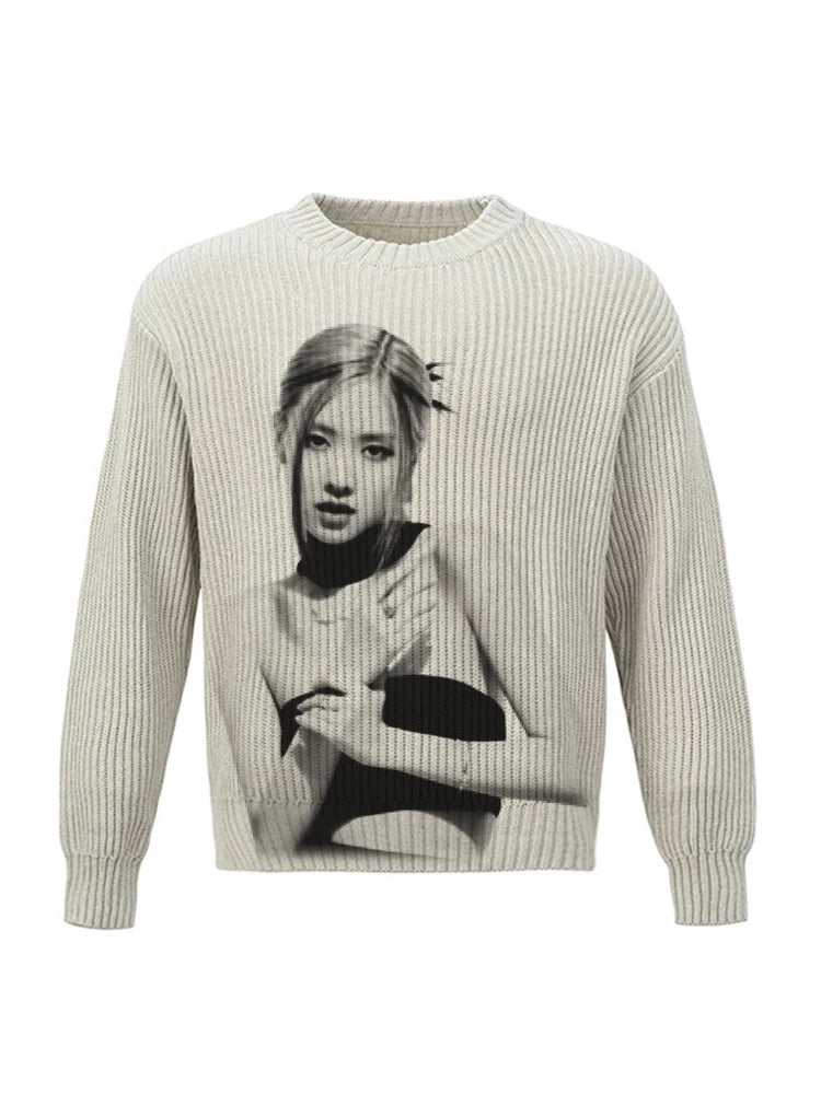 DKNT BLACKPINK LISA JENNIE Rose JISSO Cotton-knitted Sweater