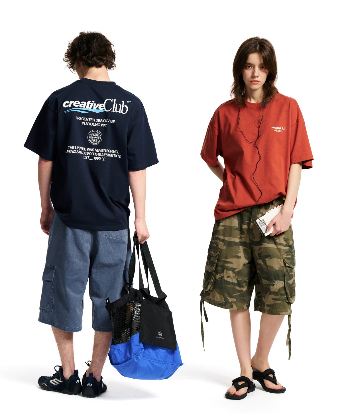 Loopsoon Vintage Color-blocking Print Casual Versatile Tee