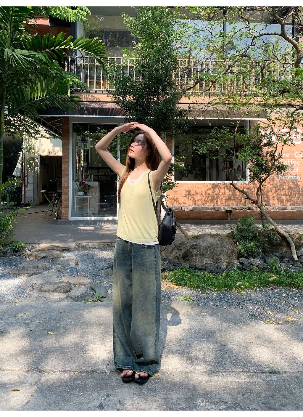 KANO Vintage Wide Leg Straight Pants Jeans