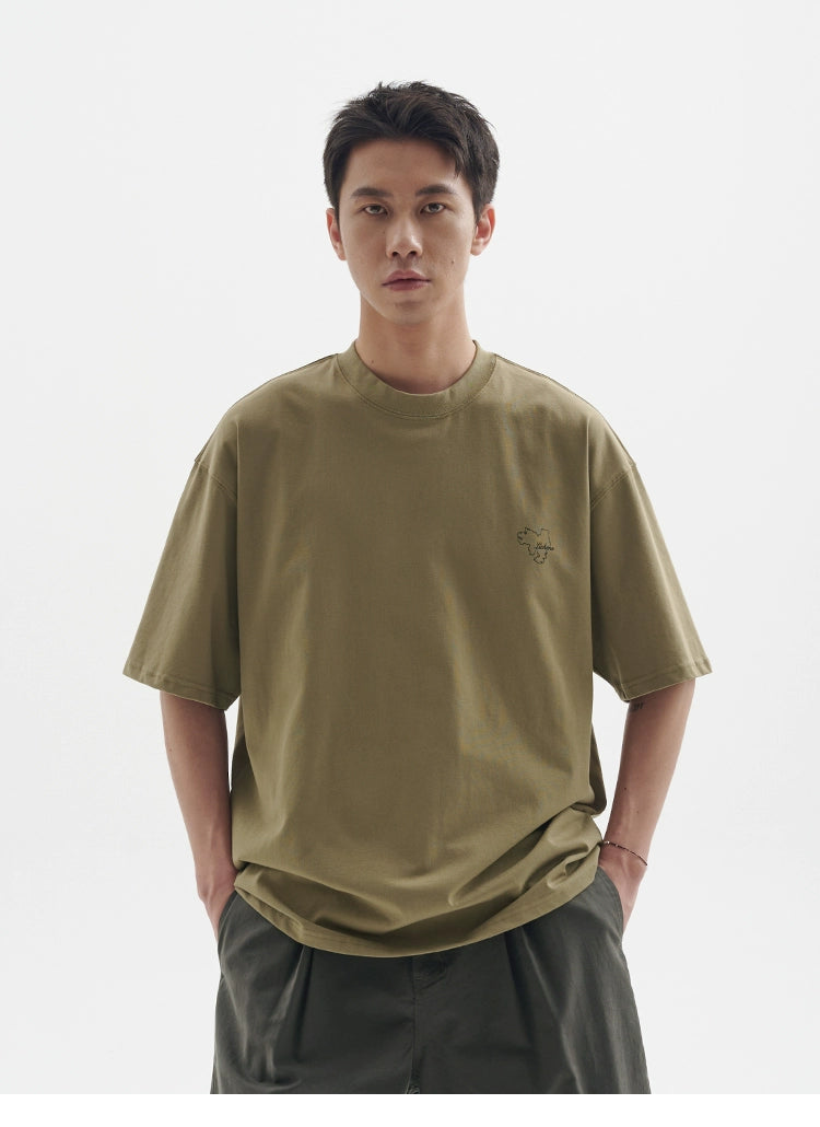 BUTTBILL Back Plant Print Cool Quick Drying Tee