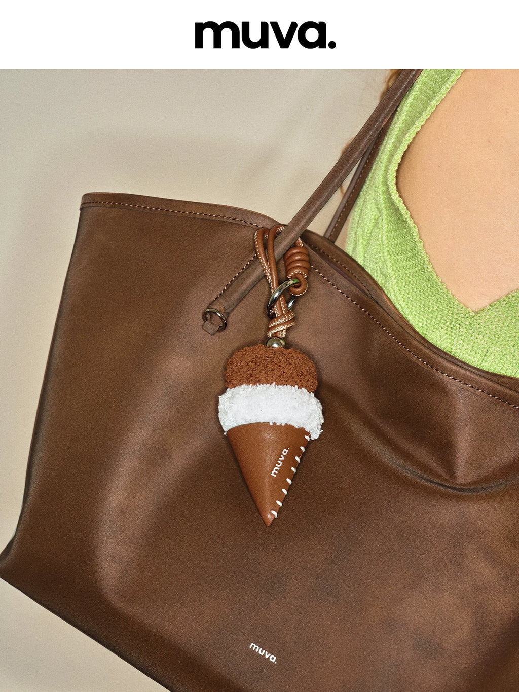 MUVA Plush Ice Cream Girl Heart Plush Bag Hanging