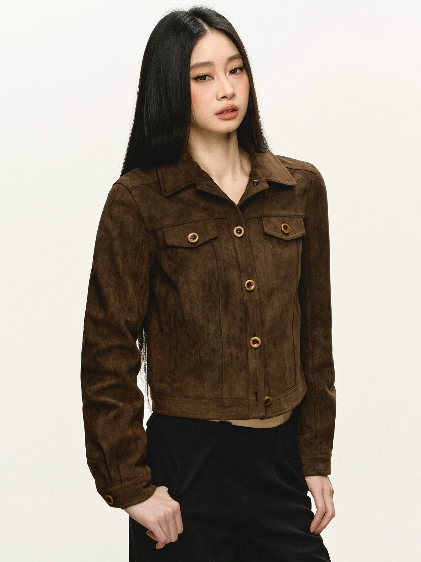 Anna Aneae Niche Button-up Collar Short Jacket