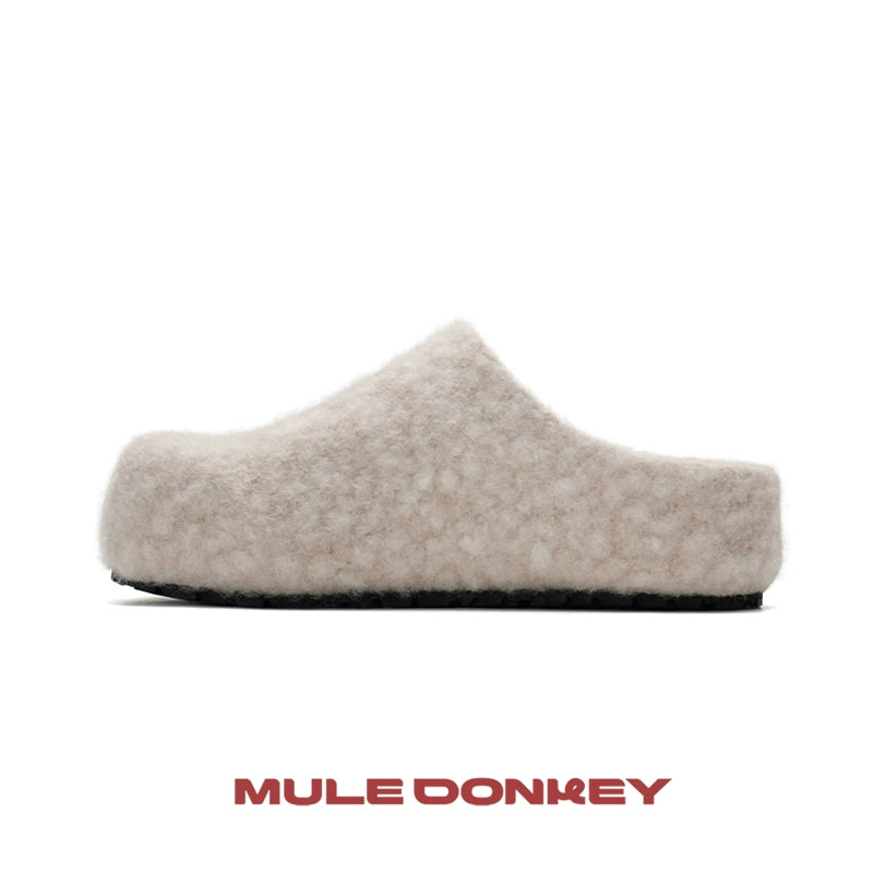 Donkey Fleece Outer Wear Versatile Warm Fluffy Shoes