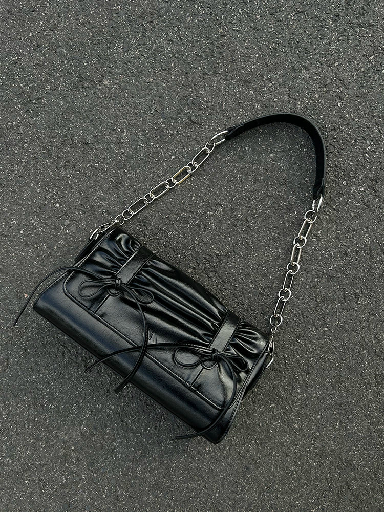 Oinimi Pleated Butterfly Rope Double Shoulder Underarm Oblique Span Bag