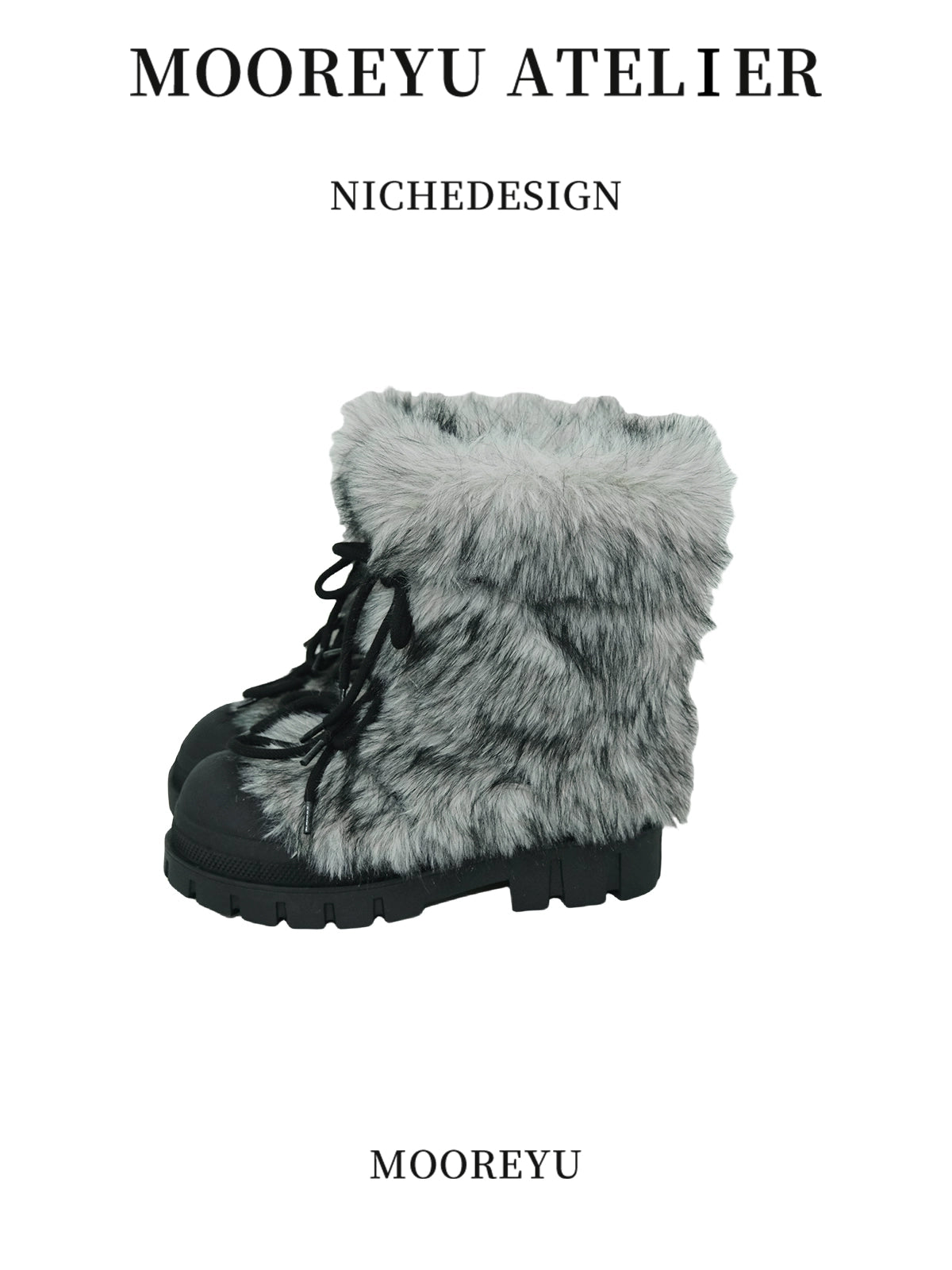 Mooreyu Heightened Platform Retro Fluffy Big Boots