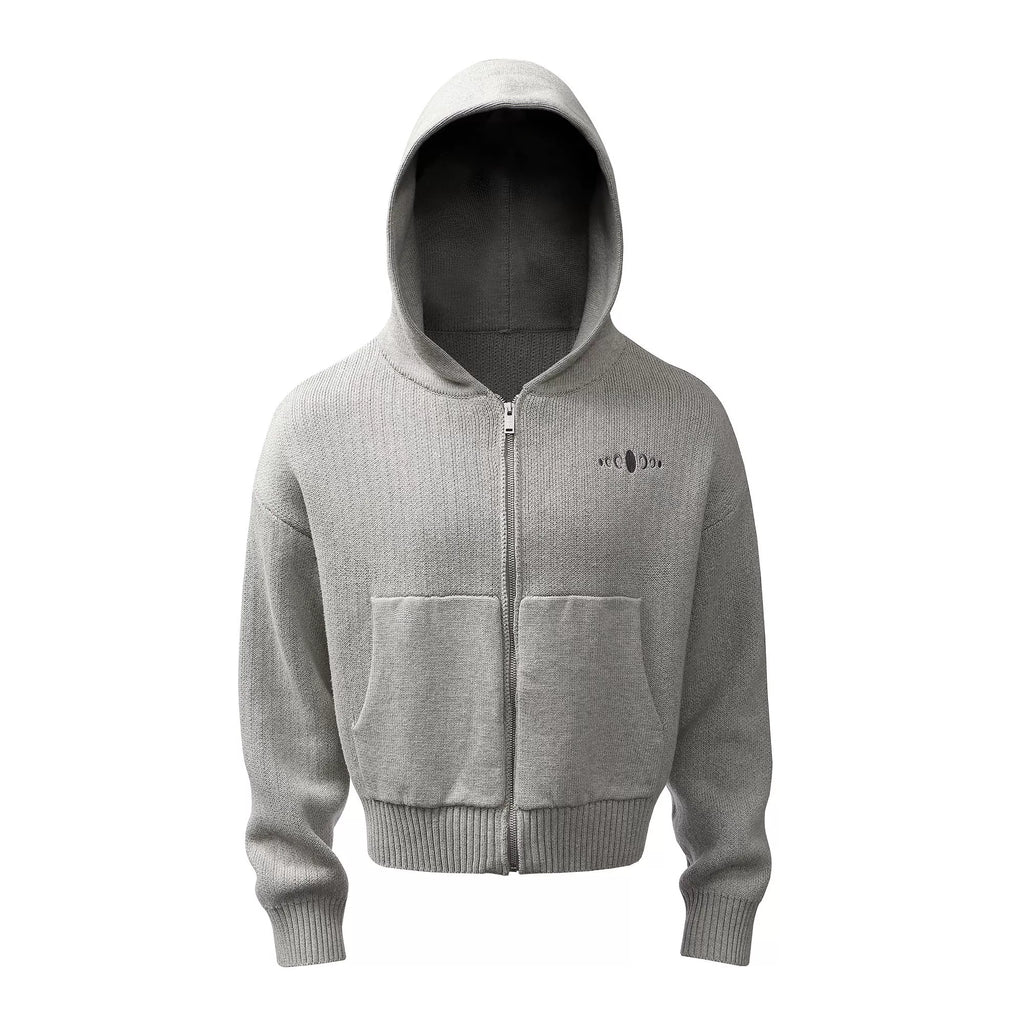 KARMANISTIC Vintage Cashmere Loose Hooded Knit Sweater Jacket