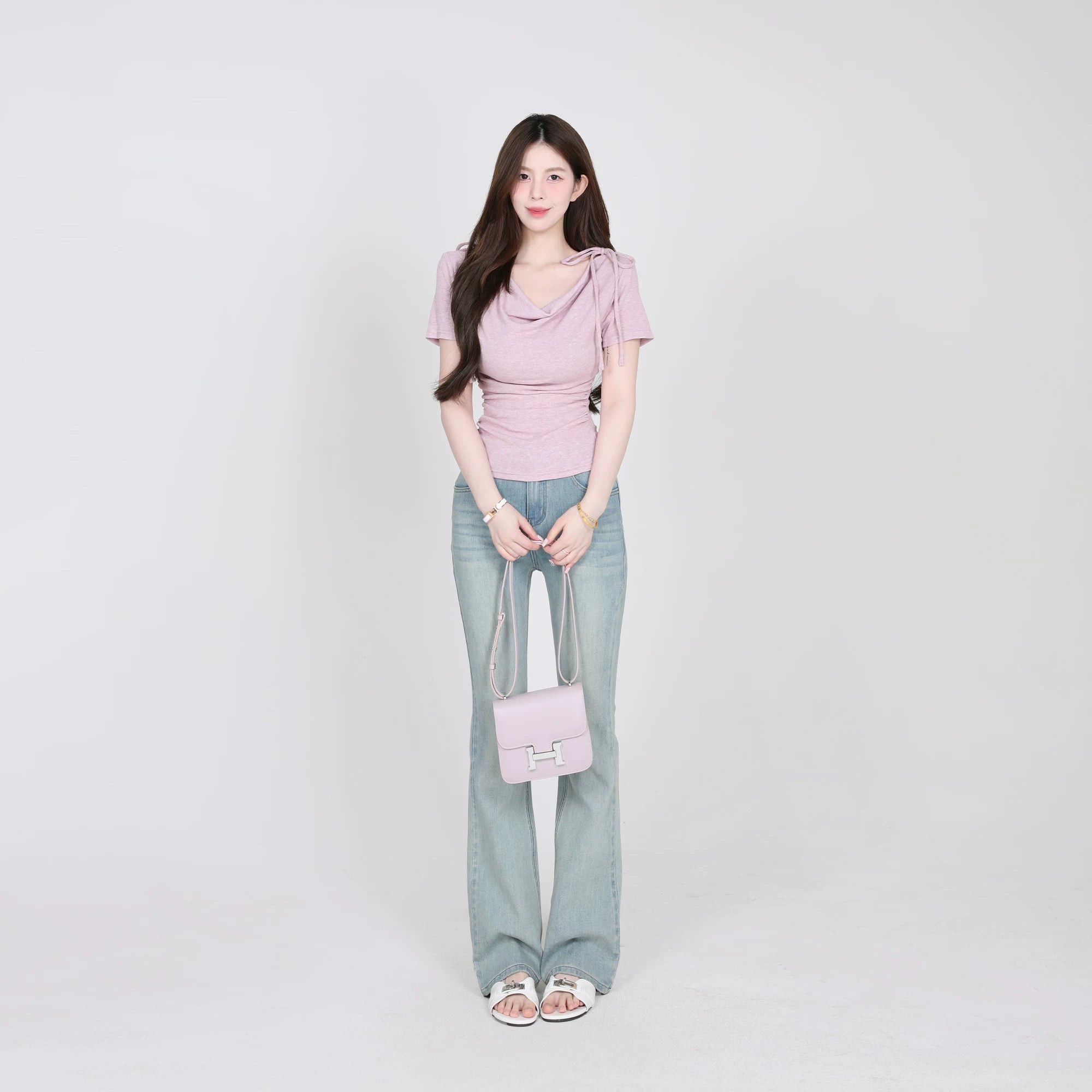 RICH IN CHEESE Vintage Low-rise Stretch Jeans