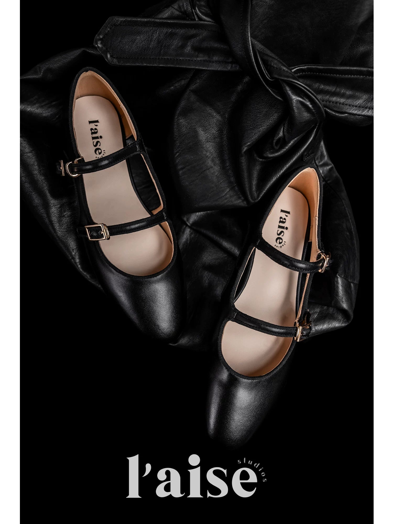L'aise Leopard Side Hollow Mary Jane Shoes