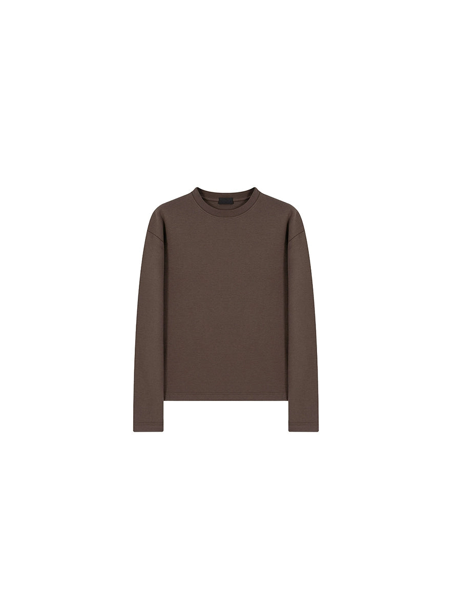 PLUS NO LOGO Simple Casual Round Neck Long Sleeve
