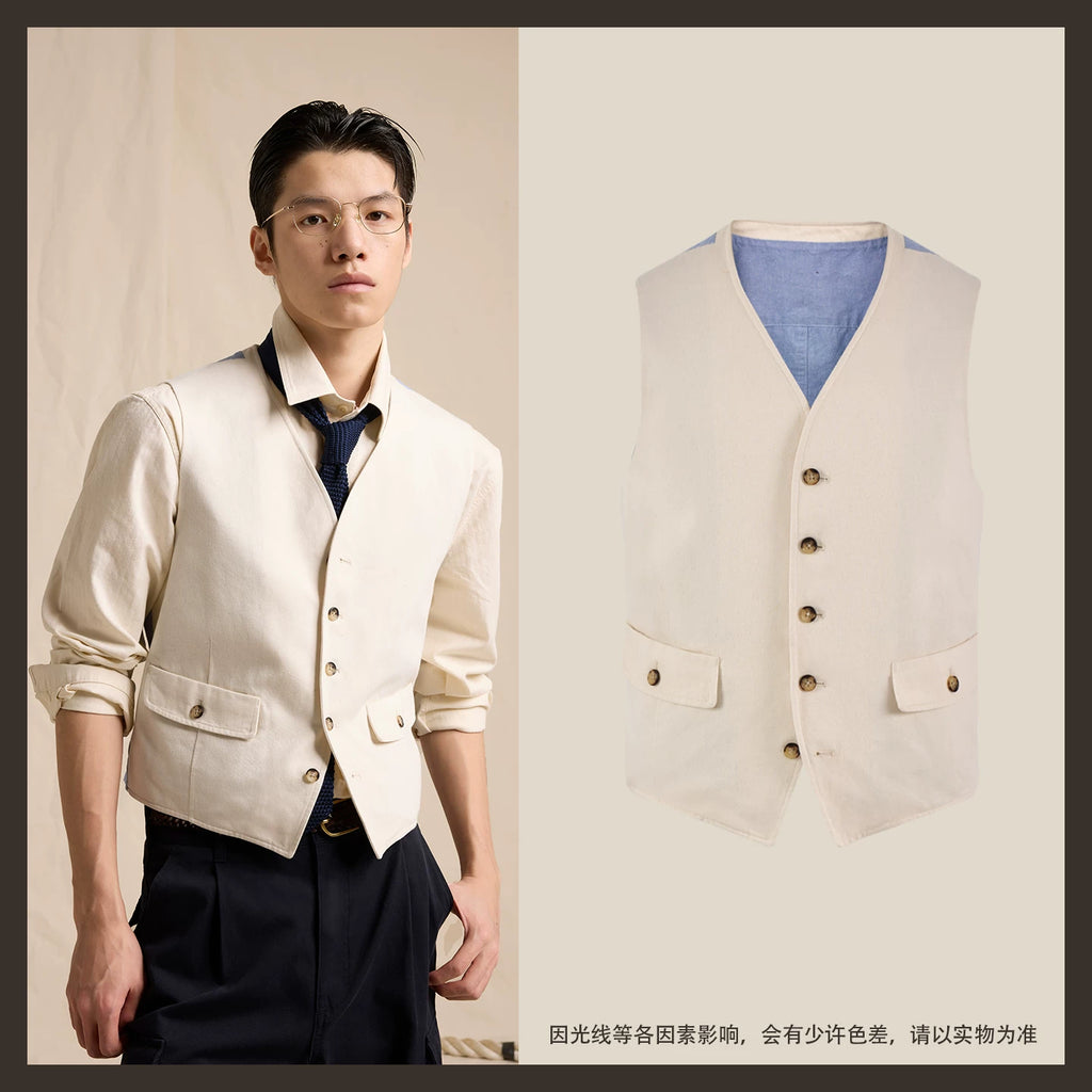 CULTUM Vintage Denim Spliced Vest