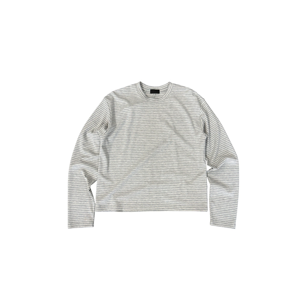 PLUS NO LOGO Casual Retro Crew Neck Striped Long Sleeve