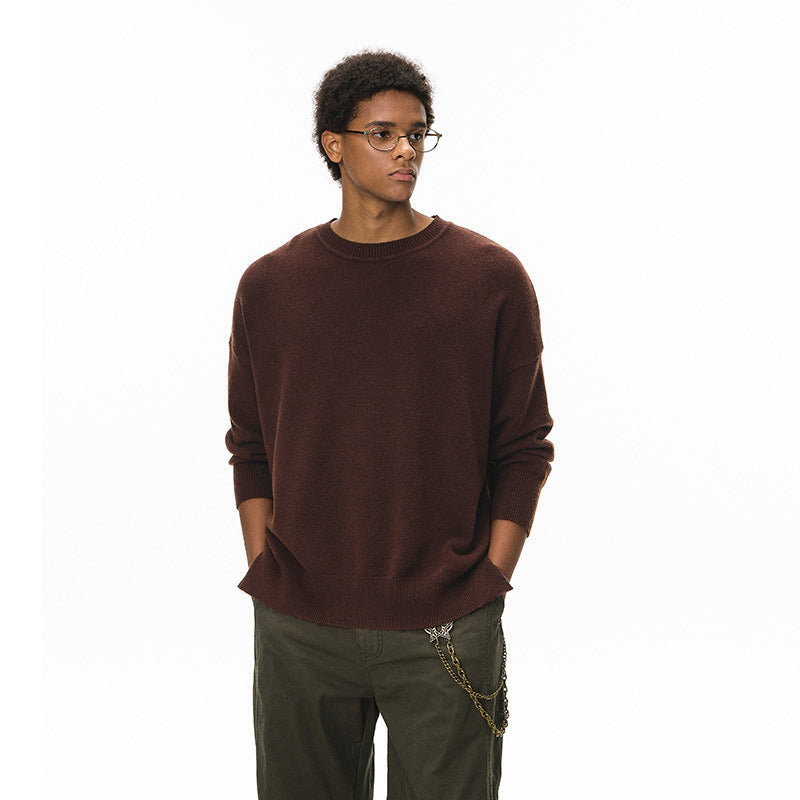 Inflation Crew Neck Loose Versatile Knitted Sweater