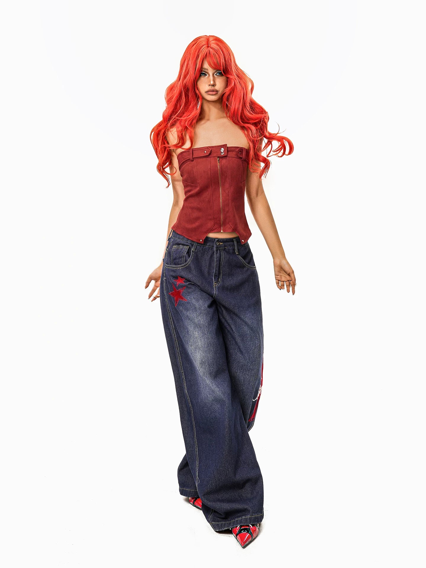 Arielink Vintage Waist Suede Tube Top