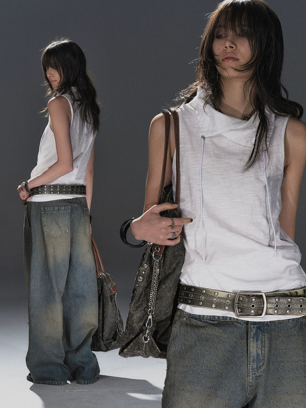 WearAndtear Drawstring Loose Sleeveless Vest Sling
