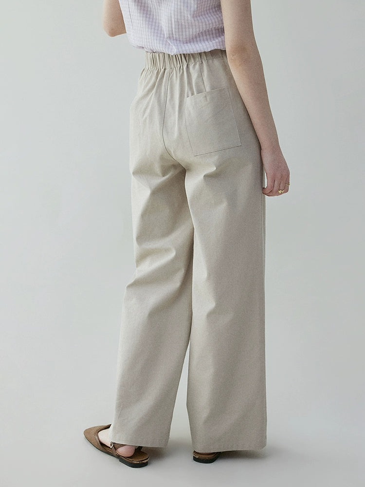VOOE High-waisted Elastic Casual Loose Suit Pants