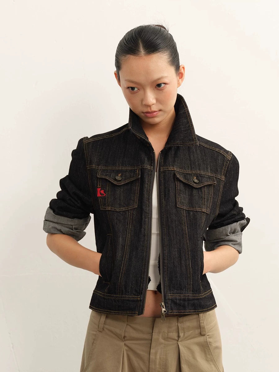 LINY LIBERTY Vintage Loose Denim Short Jacket