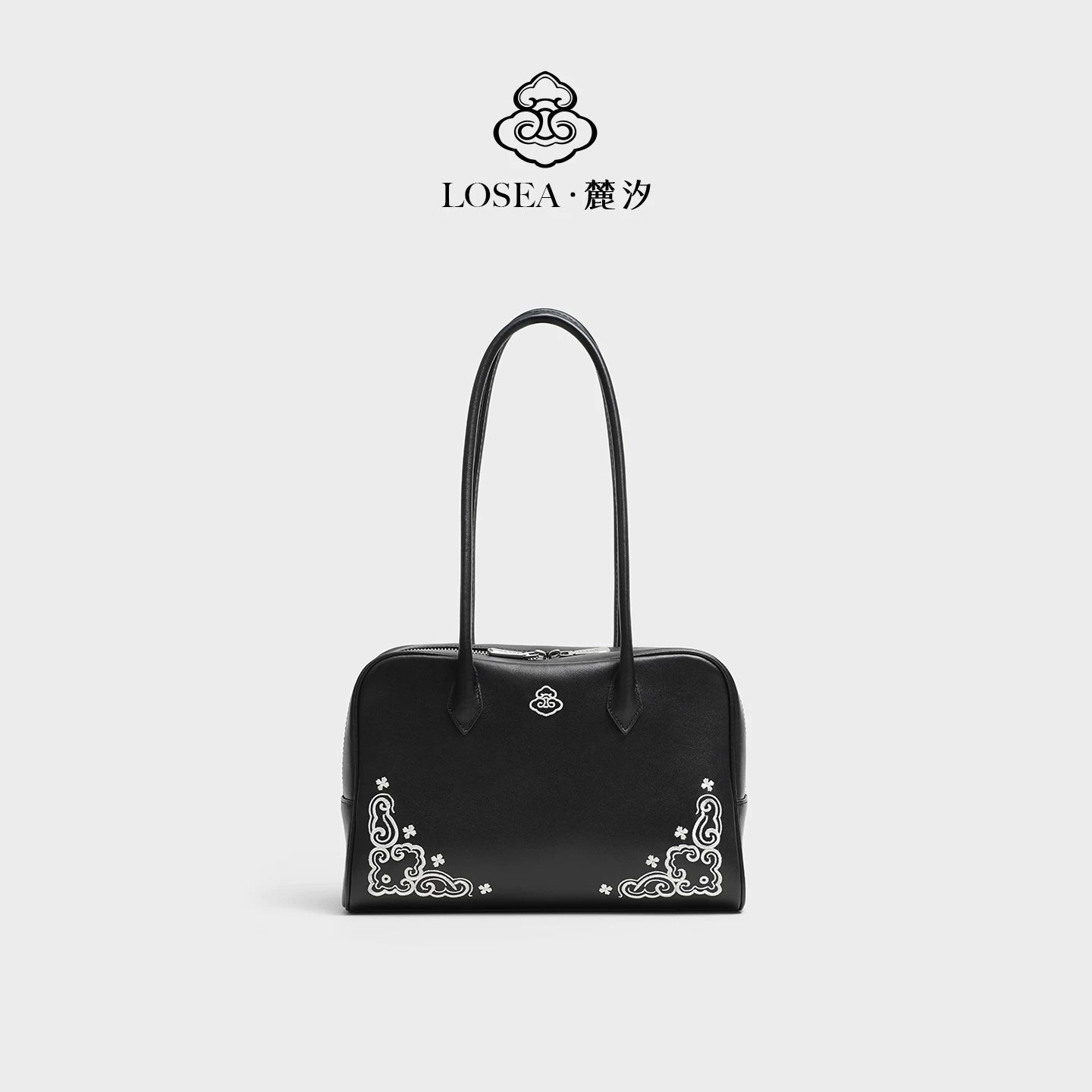 LOSEA First-layer Cowhide Miao Embroidered Shoulder Bag