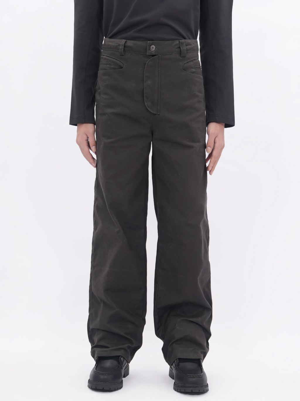 ETHEREAL PRODUCTION Straight and Wide Canvas Casual Overalls