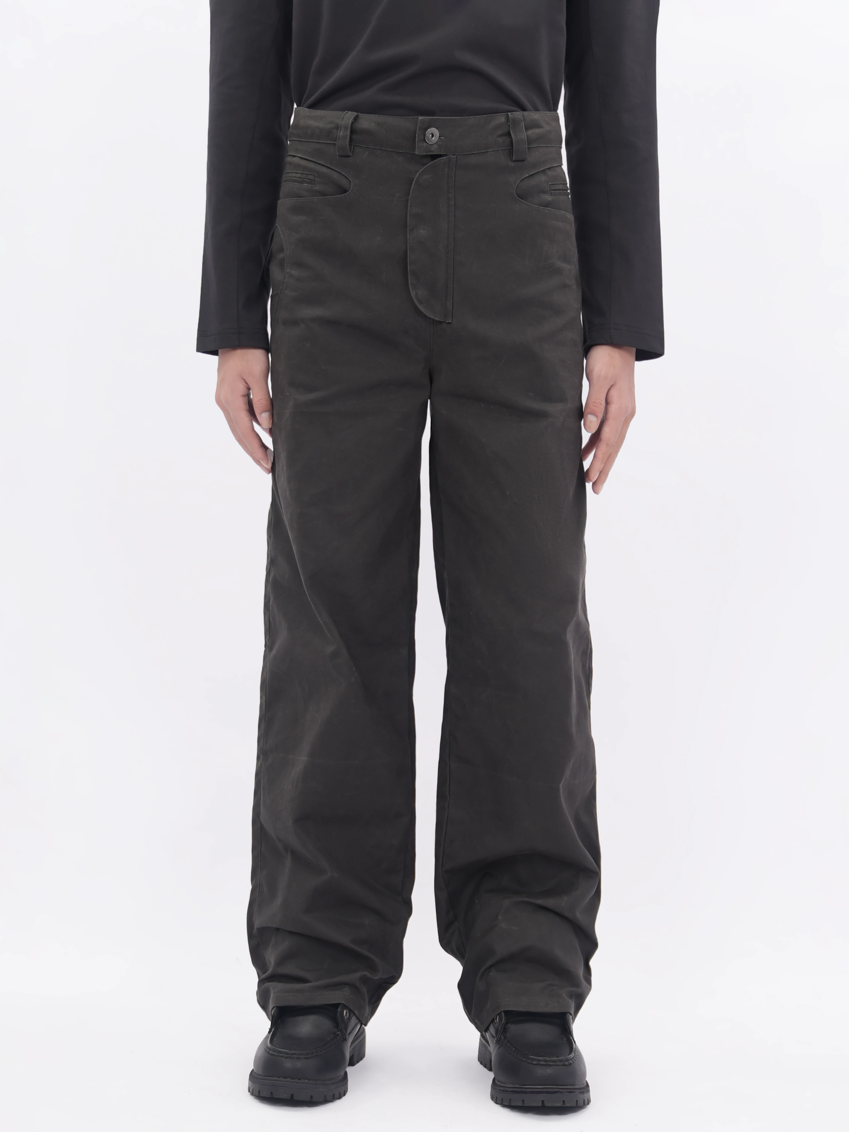 ETHEREAL PRODUCTION Straight and Wide Canvas Casual Overalls