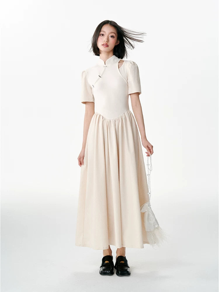 YEDM Metal Buckle Short-sleeved Dress