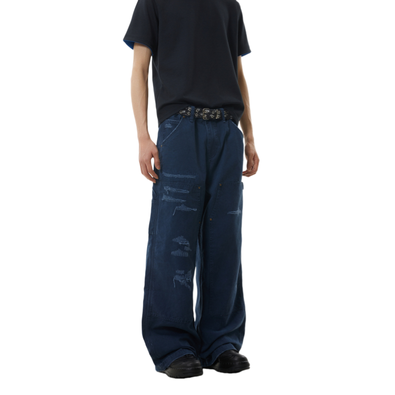 BTSG Vintage Straight Loose Wide Leg Casual Pants