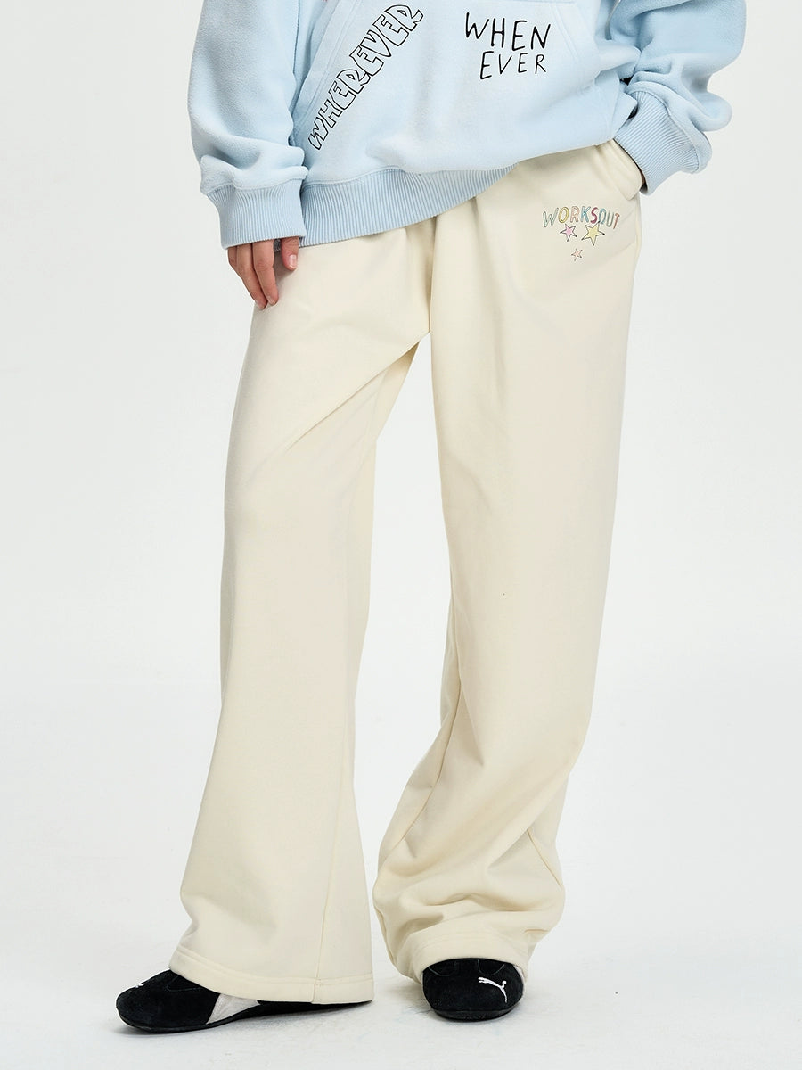 NICEBAD graffiti font star print sweatpants