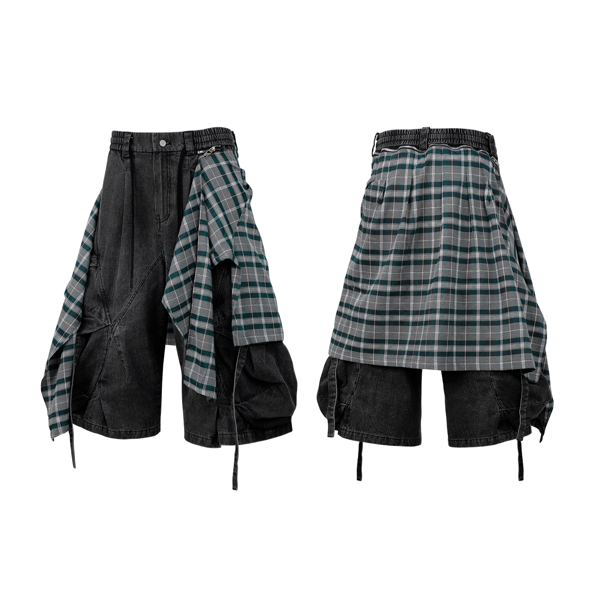 RELABEL Removable Fart Curtain Denim Eight-point Shorts