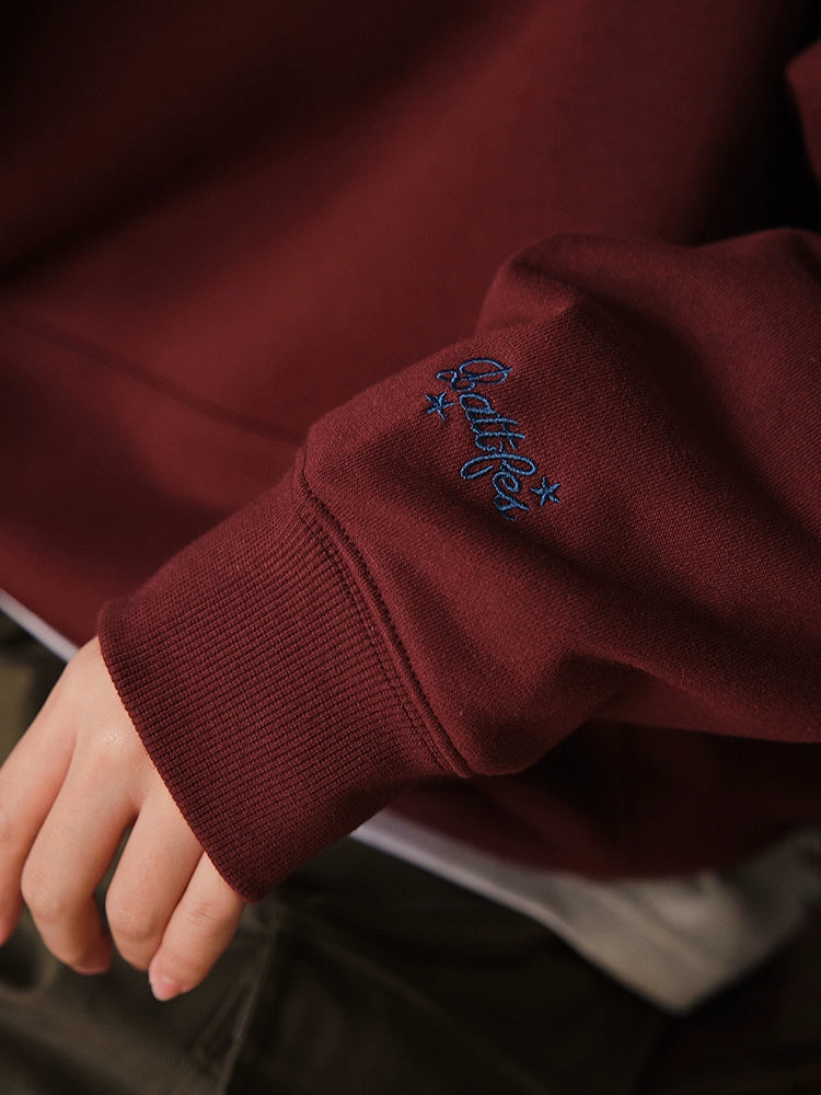 Battles Loose Casual Embroidered Hoodie
