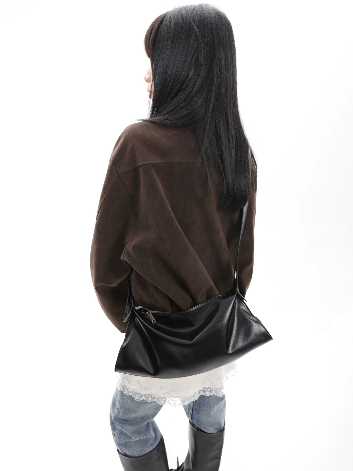 JANDRESS Soft Leather Casual Messenger Armpit Bag