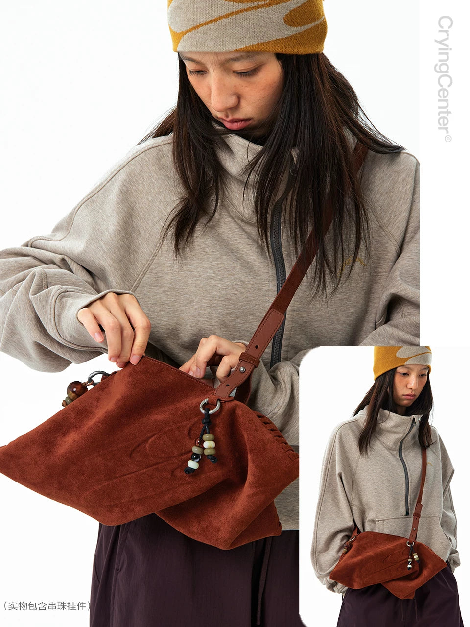 CryingCenter Anti-fur Shoulder Oblique Strap Bag