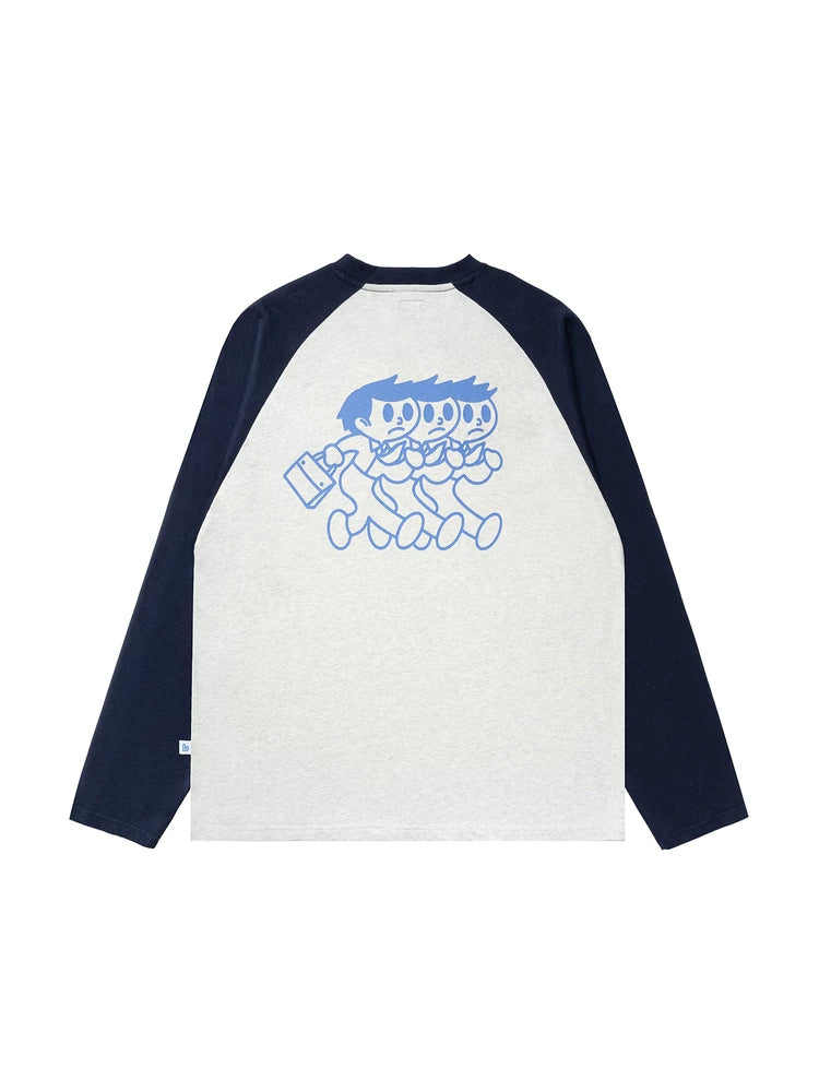 BENT IDEA Color Matching Shoulder Casual Long Sleeve