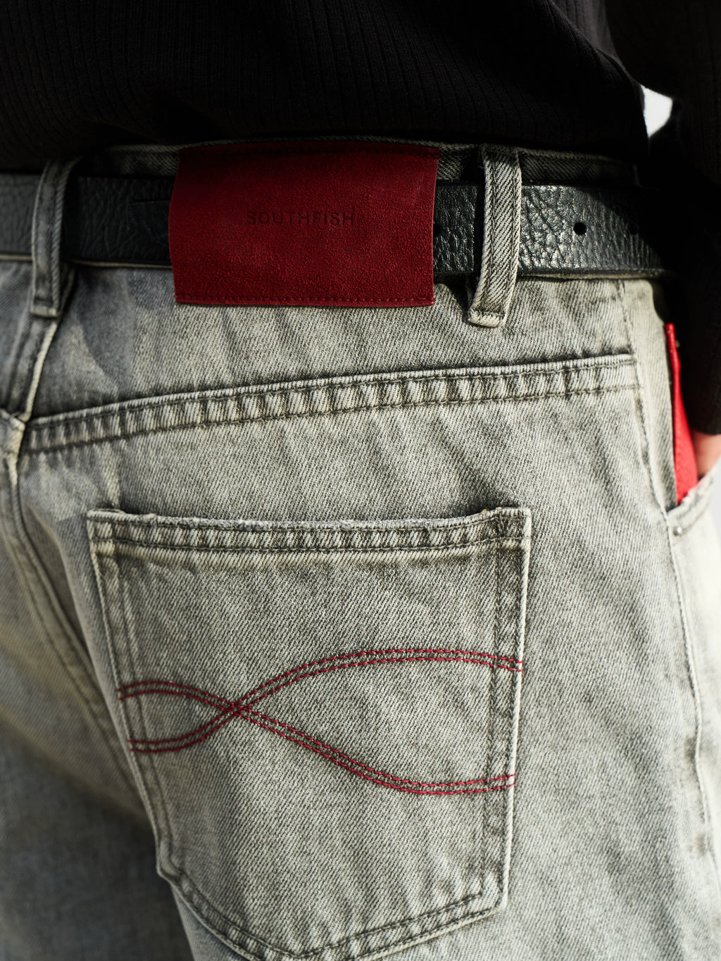 SOUTHFISH Color Matching Micro-straight Jeans