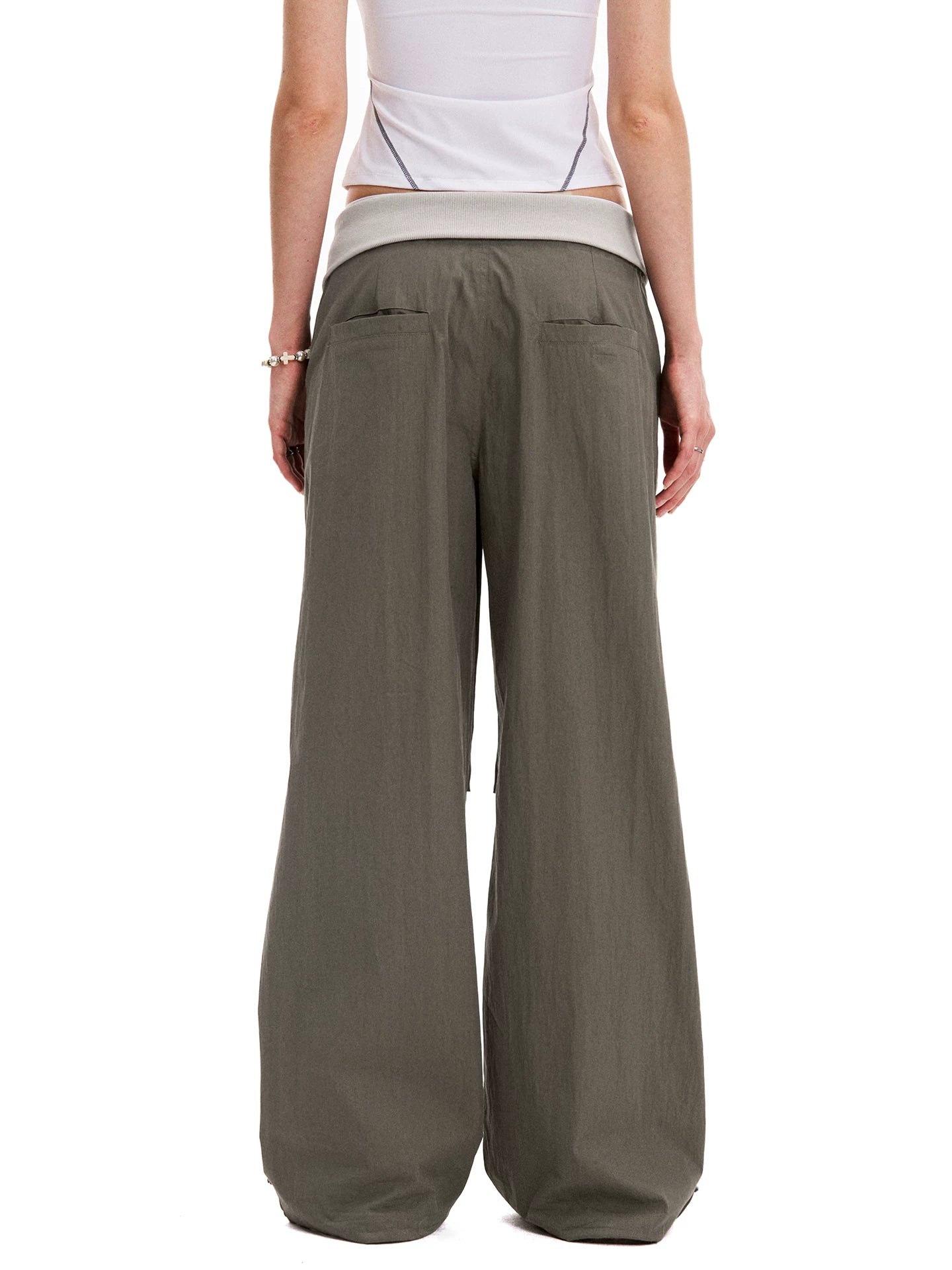 0123Start Vintage Flanged Drawstring Loose Overalls
