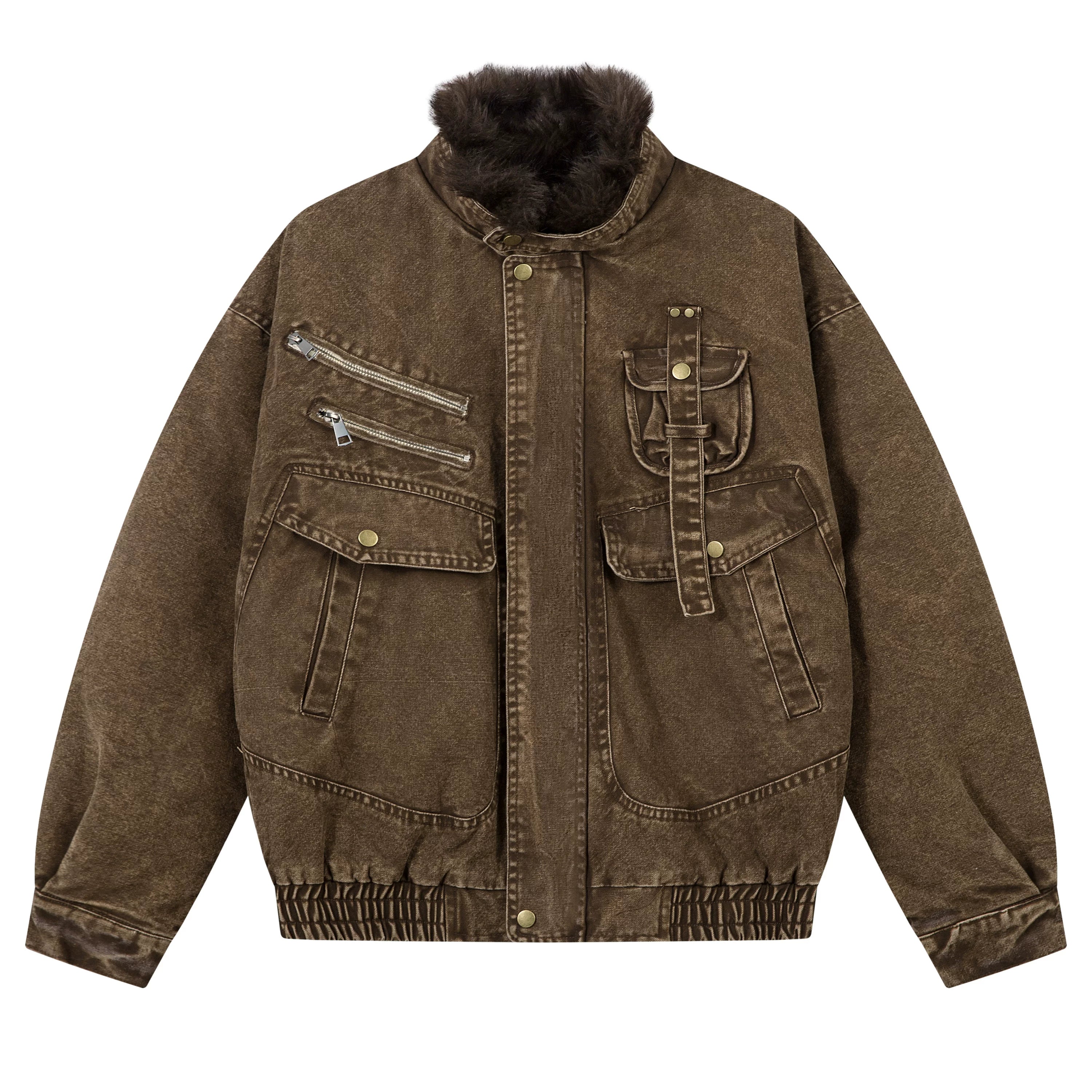 Saimt Retro Stand Collar Workwear Jacket