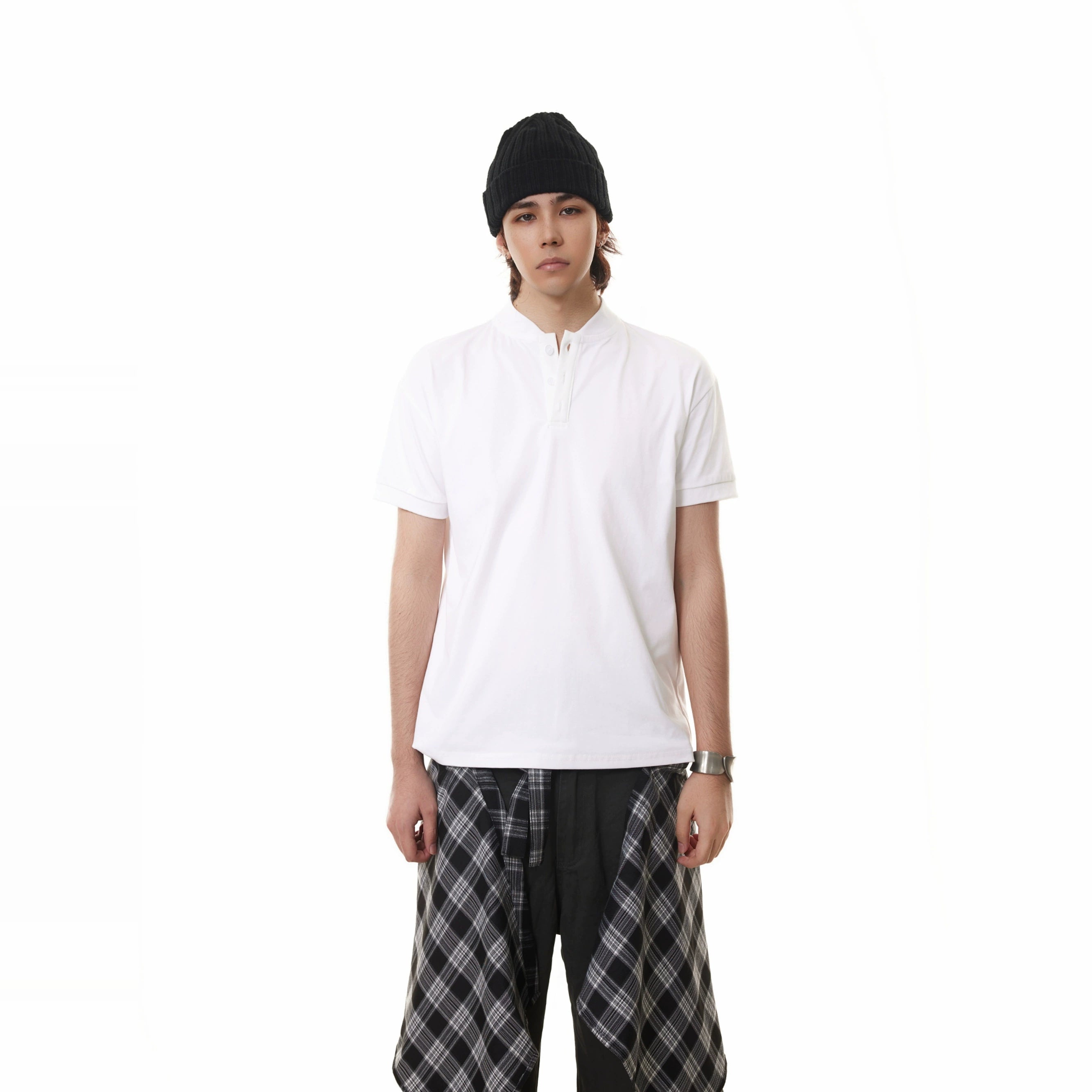 BTSG  Henry Neck Short Sleeve Tee