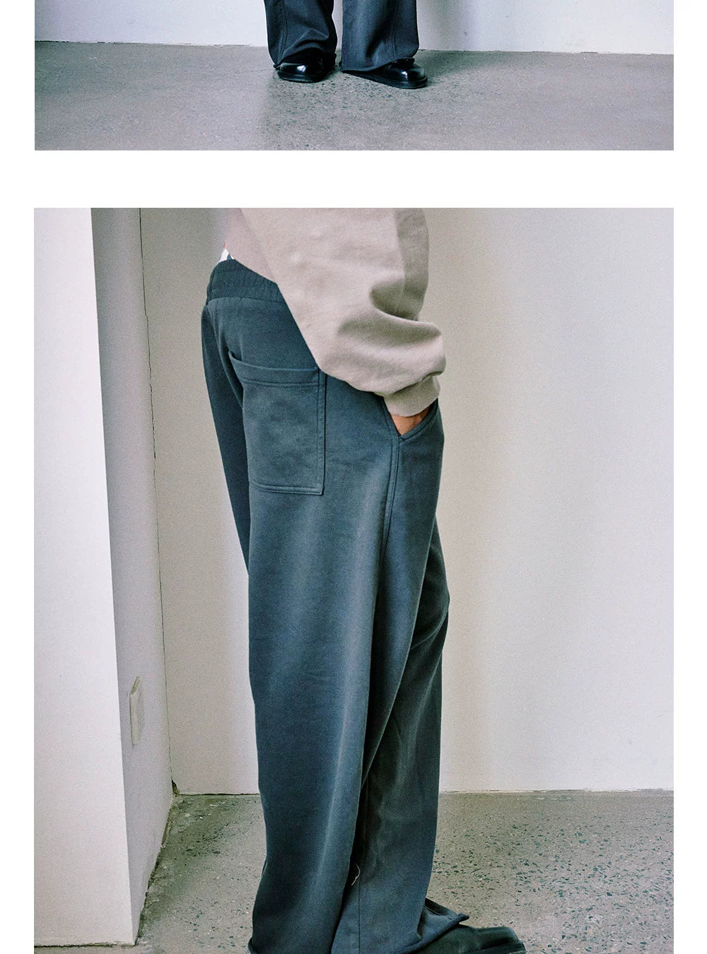 Anniehall Beard Cuff Pants Foot Twist Seam Wash Sweatpants