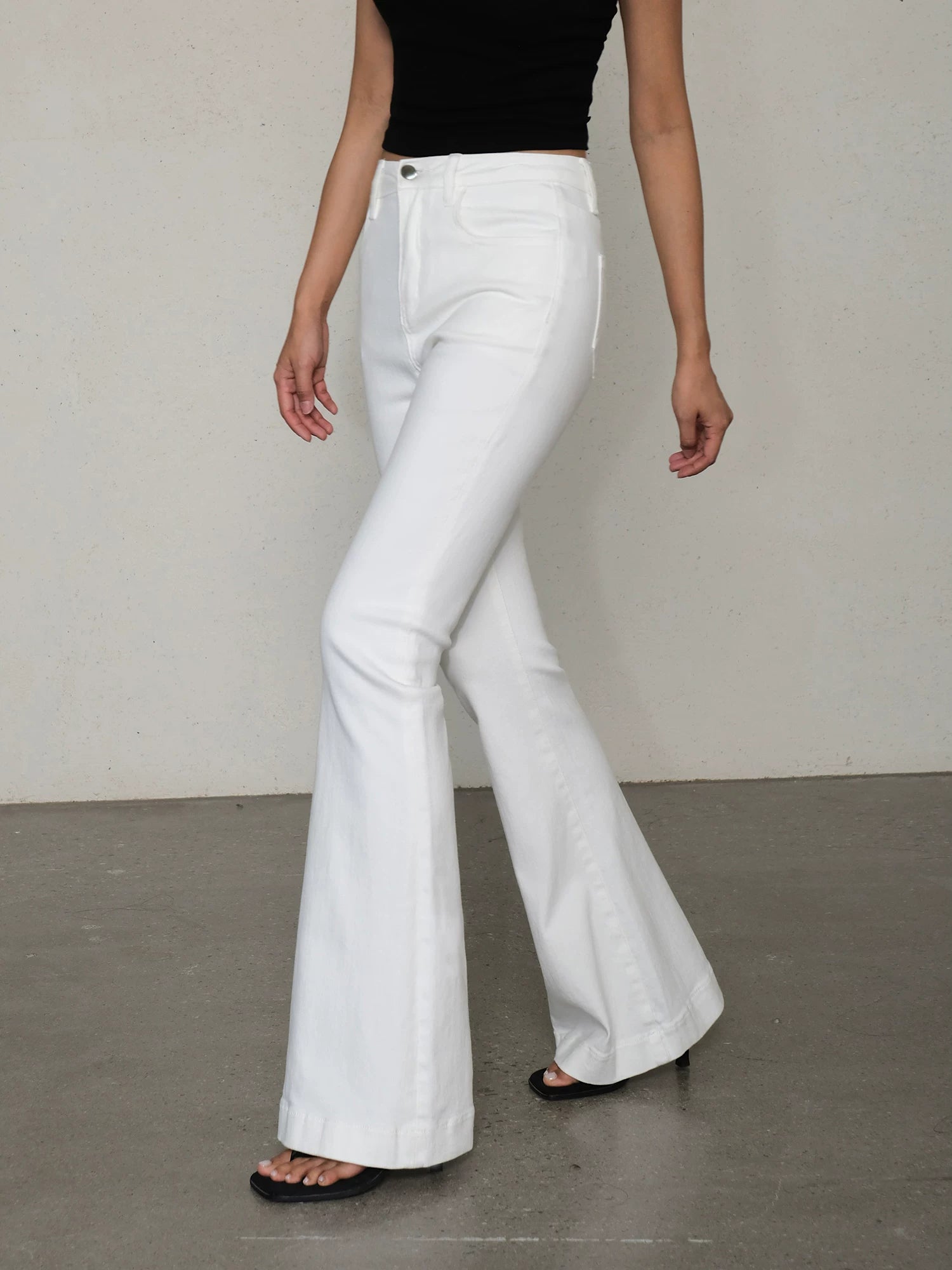 Ousph Niche High-waisted Slim-fit Retro Flared Jeans