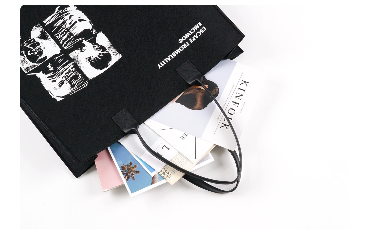 BTSG X EMCTWO original large-capacity LOGO student tote bag