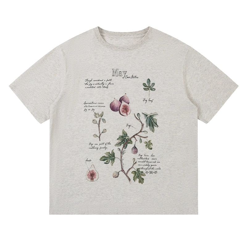 CoosRetro Fig Hand-painted Printed Tee